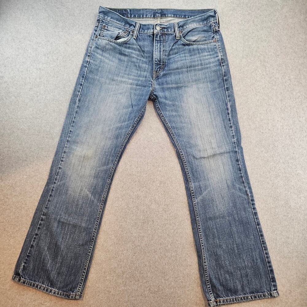 Levis 527 Jeans Mens 36x30 Blue Bootcut Mid Rise Medium Wash Denim Western